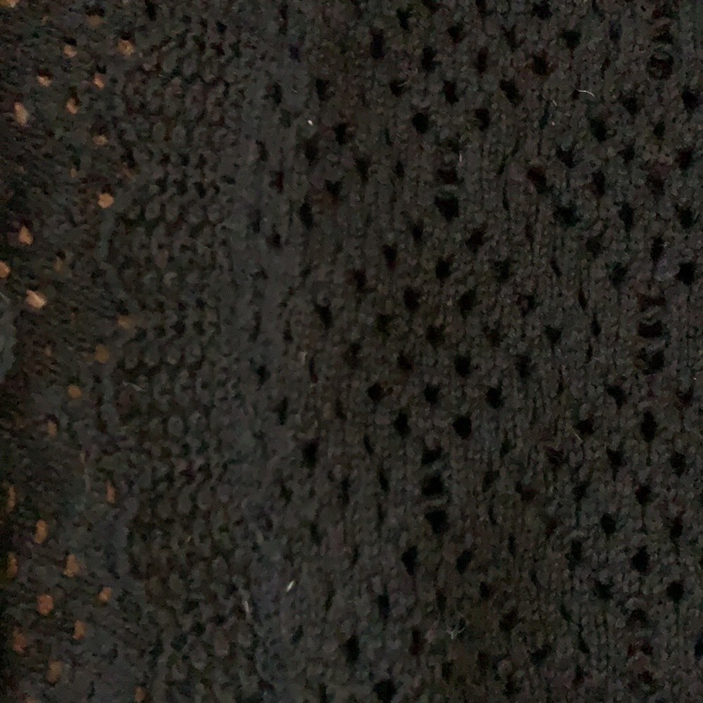 Style & Co Black Crochet Short Sleeve Sweater - Picture 4 of 6